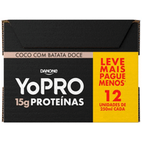 Imagem da oferta Pack 12 Unidades Bebida Láctea UHT com 15g YoPRO Coco com Batata Doce - 250ml