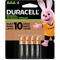 Imagem da oferta Pilha Recarregável Duracell AAA Palito Com 4 Unidades