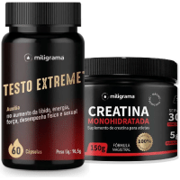 Imagem da oferta Testo Miligrama Extreme 60 Cápsulas + Creatina 150g