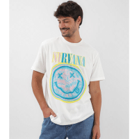 Imagem da oferta Camiseta Masculina Manga Curta Rock Branca