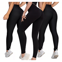 Imagem da oferta Kit 3 Calça Legging Suplex Grossa Cós Alto Atacado Feminina