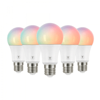 Imagem da oferta Kit 5 Lâmpadas Inteligentes Bulbo Smart LED Wi-Fi 10W Tramontina RGB