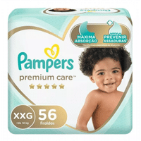 Imagem da oferta 2 Pacotes Fraldas Descartáveis Pampers Premium Care Tamanho XXG - 56 Unidades Cada