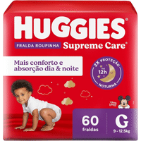 Imagem da oferta Huggies Fralda Roupinha Supreme Care G 60 Un