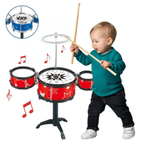 Imagem da oferta Mini Bateria Infantil Instrumento Brinquedo Musical Prato Tambor Baqueta