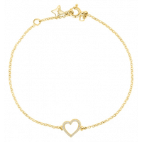 Imagem da oferta Pulseira Life Love IV Coração em Prata 925 com Banho de Ouro Amarelo 18k