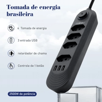 Imagem da oferta Filtro de Linha Coibeu 5 Tomadas + 3 Entradas USB + 2 Tomadas Universais