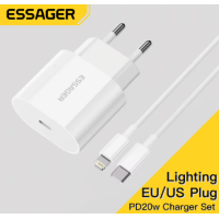 Imagem da oferta Carregador Rápido Essager PD 20W Tipo C Lighting