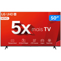 Imagem da oferta Smart TV 50" 4K LG Ultra HD 50UT8050 com Processador a5 Ger7 AI, Alexa/Chromecast integrado, Otimizador de Jogos, webOS 24 e Controle Smart Magic