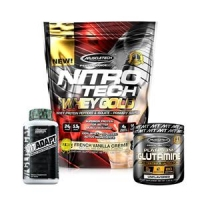 Imagem da oferta Combo Platinum Glutamina 100gr Muscletech + Multivitamínico + Nitrotech Whey - Muscletech 450gr