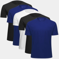 Imagem da oferta Kit Camiseta Básica Masculina c/ 5 Peças