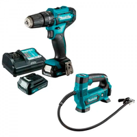 Imagem da oferta Kit Parafusadeira/Furadeira de Impacto e Compressor de Ar Makita KITHP333+MP100