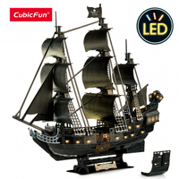 Imagem da oferta Quebra Cabeças de Navio Pirata Construção Veleiro Cubicfun LED 3D Puzzles