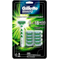 Imagem da oferta Gillette Aparelho De Barbear Mach3 Sensitive + 9 Cargas