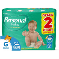 Imagem da oferta Fralda Infantil Personal Baby Protect e Sec G Mega 9x34pads Leve 34 pague 32 Unidades