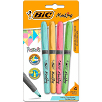 Imagem da oferta Pincel Marcador de Texto Cores Pastel BIC Marking Ponta Chanfrada Grip 1.5 - 3.5mm 970913 4 Cores