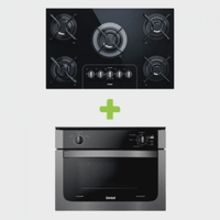 Imagem da oferta Combo Forno de embutir elétrico Consul 47L prata + Cooktop 5 bocas Consul (COB47AR + CD075AE) - COB4 CD07 cj