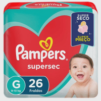 Imagem da oferta Fralda pampers supersec pacotão G com 26 unidades