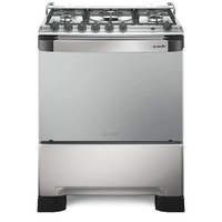 Imagem da oferta Fogão Mueller 5 Bocas Decorato Gourmet Inox Com Mesa Em Inox Escovado E Grades Em Ferro Fundido