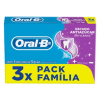 Imagem da oferta Creme Dental Oral-B Escudo Antiaçúcar Anticáries Pack Família 3 Unidades 70g Cada