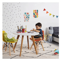 Imagem da oferta Conjunto Mesa Mini Square Infantil com 2 Cadeiras Effeil - Branco