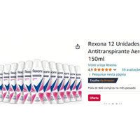 Imagem da oferta Rexona 12 Unidades Desodorante Antitranspirante Aerossol Powder Dry 150ml