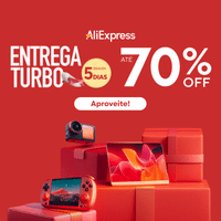 Imagem da oferta Promoção Entrega Turbo Aliexpress com até 70% OFF e Produtos no Brasil + Cupons