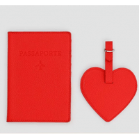 Imagem da oferta Kit Viagem Passaporte P Coração + Etiqueta Vermelho