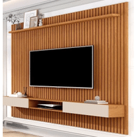 Imagem da oferta Painel para TV Até 70 Polegadas Vênus Ripado 2 Portas 1 Prateleira Nature/Off White 690 - Giga Móveis