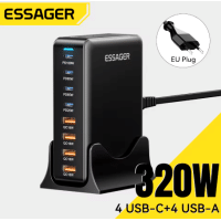 Imagem da oferta Carregador Dock Station Essager 320W (4 USB-C) (4 USB-A)