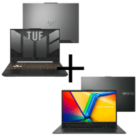 Imagem da oferta Kit Notebooks Asus TUF Gaming F15 i5-12500H 8GB SSD 512GB KeepOS FX507ZC4-HN100 + Vivobook Go 15 Ryzen 3-7320U 4GB SSD128GB KeepOS E1504FA-NJ1291