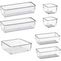 Imagem da oferta Organizador Modular Acrimet para Gavetas Bancadas e Armários Plástico Transparente Kit com 7 Potes Sortidos