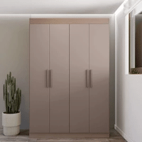 Imagem da oferta Guarda-Roupa Bartira Ville com 4 Portas 2 Gavetas e 2 Prateleiras - 134cm de Largura