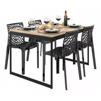 Imagem da oferta Set Mesa De Jantar 120x90 4 Cadeiras Sofisticado Industrial