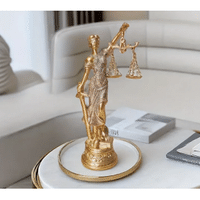 Imagem da oferta Estátua de Lady Justice Dourada Estilo Europeu Escultura de Resina