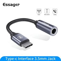 Imagem da oferta Essager-USB Tipo C para 3.5mm Jack fone de ouvido, cabo de áudio AUX, fones de ouvido, Huawei P30, Xiaomi Mi 10, 9 Es