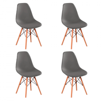 Imagem da oferta Kit 4 Unidades Cadeira Eames Eiffel Base Madeira Grafite