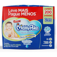 Imagem da oferta Lenços Umedecidos MamyPoko Toque Suave - 200 Unidades