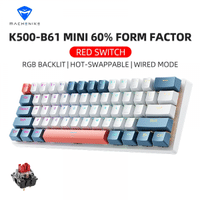 Imagem da oferta Mini Teclado Mecânico Machenike K500-B61 com Fio, Teclas Removíveis, Retroiluminação RGB 61 Teclas