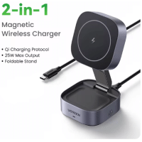 Imagem da oferta Suporte Magsafe Ugreen 25w Carregador sem Fio 2 em 1