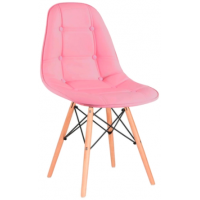 Imagem da oferta Cadeira Eames Eiffel Botonê Base Madeira Rosa Candy Vestcasa