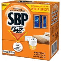 Imagem da oferta SBP Repelente Elétrico Líquido 45 Noites Novo Aparelho + Refil