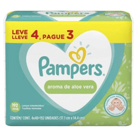 Imagem da oferta Lenços Umedecidos Pampers Aroma de Aloe Vera 192 unidades