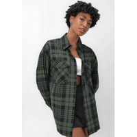 Imagem da oferta Camisa feminina xadrez flanelada alongada Pool