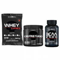 Imagem da oferta Kit Whey Turbo + BCAA + Creatina - Caveira Preta