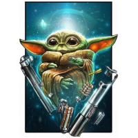 Imagem da oferta Quadro Decorativo 5D Bebê Yoda - 20x25cm