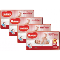 Imagem da oferta Kit 4 Pacotes Fraldas Huggies Supreme Care- Tam. M 5,5kg a 9,5kg - 320 Unidades