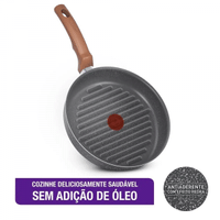 Imagem da oferta Frigideira Grill Antiaderente Rochedo Natural Stone 28cm