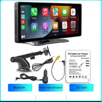 Imagem da oferta Bqcc 10.26 Polegada portátil sem fio carplay tela hd câmera de ré traseira rádio do carro dvr mp5 mult