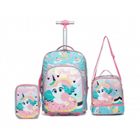 Imagem da oferta Kit Mochila Infantil Escolar Feminina Reforçada Rosa